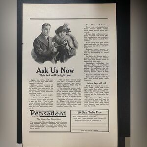 Vintage 1922 Pepsodent Ask Us Now Ad Advertisement